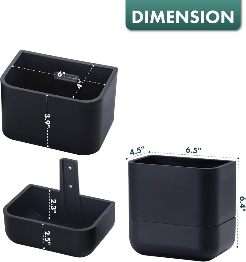 Phoenix Vine 6.5-Inch Wall Mounted Self-Watering Planter Pot for Indoor Houseplants and Herbs | Modern Hanging Planter for Window Sills, Bathroom Walls, Home & Office Décor, Black, Set of 3, 01-WP-B-3 - Image 5